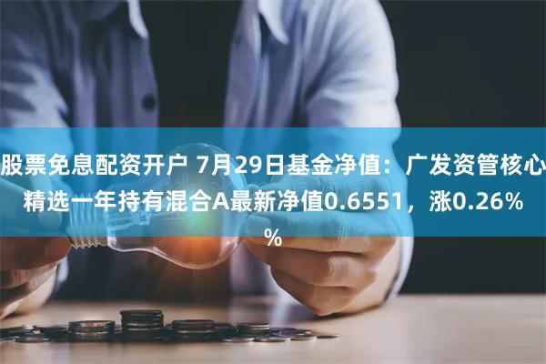 股票免息配资开户 7月29日基金净值：广发资管核心精选一年持有混合A最新净值0.6551，涨0.26%