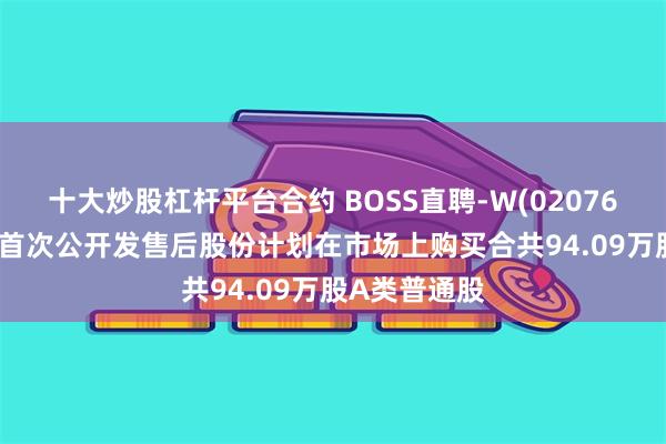 十大炒股杠杆平台合约 BOSS直聘-W(02076.HK)：根据首次公开发售后股份计划在市场上购买合共94.09万股A类普通股